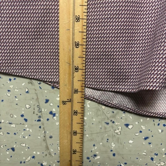 Eton Contemporary 43 17 Geometric Mens Dress Shirt Geometric Plum Purple Long - Picture 3 of 7